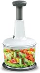 Hand Press Food Chopper Manual Food Chopper Processor Express Hand Held Chopper Portable Blender Large 8.5-Cup Chop & Cut Fruits Vegetables Herbs Onions