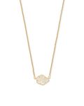 Kendra Scott Tess Pendant Necklace for Women, Fashion Jewelry, 0.5"L x 0.38"W stationary pendant, 15", 2" extender, Brass Metal