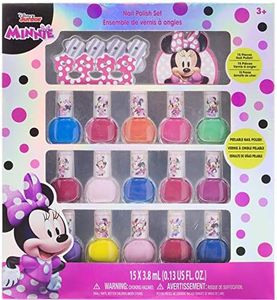 Disney Minnie Mouse Non Toxic Set de Vernis à Ongles pour Enfants avec Lime & Espaceurs d'orteils | Cadeaux d'anniversaire pour les 3+ par Townley Girl