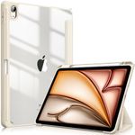 FINTIE Hybrid Case for iPad Air 11 inch (2024) M2, iPad Air 6th / 5th / 4th Generation (2024/2022/2020), Shockproof Slim Clear Back Cover with Pencil Holder, Auto Wake/Sleep, Starlight