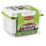 RUBBERMAID FreshWorks Produce Saver, Medium and Large Produce Storage Containers, 3-Container Set, Clear