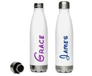 2 x Kids Personalised Custom Name Vinyl Sticker for Drink Water Bottle