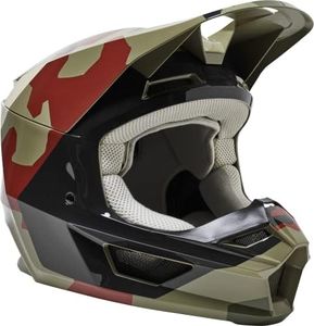 Fox Racing V1 Core Motocross Helmet, BNKR Green Camo, X-Small