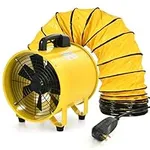 YITAHOME Two Speed Exhaust Fan 12 Inch, Utility Blower Extractor Fan with GFCI Plug Automatic Power-off Protection, Portable Ventilation Fan with 32FT Ventilator Duct Hose for Industrial, Paint Booth