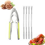 WhaleGate Crab Crackers and Tools Nut Crackers for All Nuts Nut Crackers and Picks Seafood Crackers & Stainless Steel Lobster Crackers with Non-slip Handle (Green)