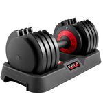 CURSOR FITNESS Full Cast Iron 5-IN-1 Quick Adjustable Dumbbells Set, Home Weight Strength Training, 25 LB Set, 55 LB Set