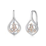 Celtic Earrings 925 Sterling Silver Hypoallergenic Leverback Dangle Earrings Vintage Trinity Earrings Irish Knot Jewellry Gifts for Women Girls Birthday