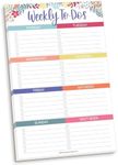 bloom daily planners Undated Weekly Tear-Off To Do List Planning Pad with Magnets - Hanging Notepad Organizer for Fridge - 6” x 9” - Floral Dots