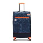 uppercase Topo (Large) 77 Cm Soft Check-In Trolley Bag, Travel, Dust Resistant Eco-Soft Printed Luggage, Sustainable 8 Wheel Suitcase For Unisex, 2500 Days Warranty (Blue, Polyester, Spinner)