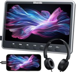 GOnavidio 12" Car DVD Player with HDMI Input Headphone Mounting Bracket Dual Speaker, Car Headrest DVD Player Support Sync Screen, AV in & Out, Last Memory, Region Free, No Battery