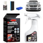 Vibbang Car Headlight Restoration Kit, 180ML Headlamp Restoration Kit, Headlight Repair Cream, Automotive Head Light Restorer for All Vehicles, Clears Haze & Scratches, Removes Yellowing & Oxidation