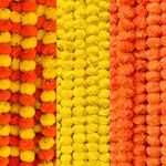 DRYPHON Artificial Flowers for Decoration, Marigold Garlands Decoration, Diwali Decoration Items for Home Decor, Pooja Room Decorations, Ganpati Decoration Pack of 15 (5 Yellow, 5 Orange, 5 Multi)