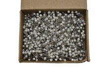 HUNNY- BUNCH® (1000 Pieces) Premium Pearl Head Pins - Multipurpose Pins for Tailoring, Dressmaking, Decorating, Patchwork, Head Hijab and Scarf Pins (White)