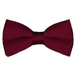 Mens Classic Pre-Tied Satin Formal Tuxedo Bowtie Adjustable Length Large Variety Colors Available, by Platinum Hanger (Burgundy)