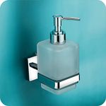 EASYHOME FURNISH Liquid soap Dispenser for Bathroom handwash Dispenser soap Dispenser Holder for wash Basin 27(Chrome Finish,Anti-Rust)(304 Stainless Steel and Glass)