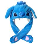 S-tittch Funny Plush Hat,S-tittch Kids Plush Hat Cartoon Rabbit Hat with Moving Ears Short Plush Cartoon Hat Animal Shaped Cap Soft Warm Winter for Festival Cosplay Birthday Gifts for Girls Boys