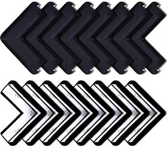 Bebe Earth - Baby Proofing Edge and Corner Guard Protector Set (16 Corners) - Safety Bumpers - Child Proof Furniture and Tables - Pre-Taped Bumper Corners (Black)