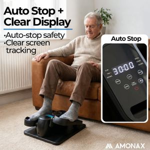 Amonax Electric Pedal Exerciser – Under Desk Elliptical Bike for Home Cardio, Mini Cycle Trainer for Elderly