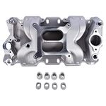 Woosphy Aluminum Dual Plane Air Gap Intake Manifold Replacement for SBC Chevy 350 Small Block 22026 82026 52026