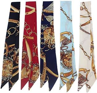 Uainhrt 5pcs Tassels and Chains Design Bag Handbag Handle Ribbon Scarf Hair Head Band Neck Scarf Neckerchief Scarf Head Wrap Fashion Gifts, Multicoloured, Medium