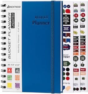 Nextnoid A5 12-Month Budget Planner, Undated Budget Book, Navy Blue