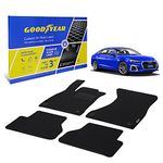 Goodyear Custom Fit Car Floor Liners for Audi A5 Sportback 2019-2024, Black/Black 4 Pc.Set, All-Weather Diamond Shape Liner Traps Dirt, Liquid, Precision Interior Coverage - GY007069