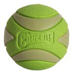 Chuckit! Max Glow Ultra Squeaker Ball Dog Toy, Durable High Bounce Floating Rubber Squeaky Dog Ball, Rechargeable Glow In The Dark Launcher Compatible Toy For Dogs, 1 Pack, Medium