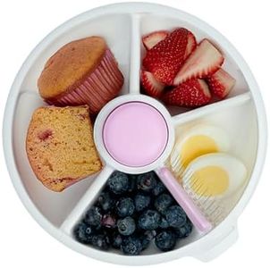 GoBe Kids Large Snack Spinner Slide Bundle with Hand Strap and Sticker Sheet - Reusable Snack Container with 4 Compartment Dispenser and Lid | BPA/PVC Free | Dishwasher Safe | No Spill - Taro Purple