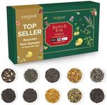 VAHDAM, Assorted Loose Leaf Tea Sampler (10 Teas, 50 Servings) Non-GMO, Gluten Free | Whole Loose Leaf Tea Sampler | Tea Variety Pack | Tea Gift Set | Gifts for Women & Men