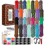 WEREWOLVES 550 Paracord - Survival Paracord Bracelet Crafting Kits Crafting Kits - Parachute Cord with Soft Tape Measure, Buckles, Carabiner, and Key Rings -Multicolor Rope Gift Box (JOY - 10FT//Each Color)