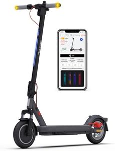 5TH WHEEL V40PRO Electric Scooter with Turn Signals - 24.9 Miles Range & 20 MPH, 48V 800W Peak Motor, 10" Solid Tires, Dual Suspension and Ambient Light, Foldable Electric Scooter for Adults