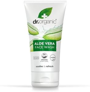 Dr Organic Aloe Vera Face Wash, Soothing, Cleansing, All Skin Types, Natural, Vegan, Cruelty-Free, Paraben & SLS-Free, Organic, 150ml