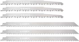 A-KARCK Food Reciprocating Saw Blades for Frozen Meat 6 Pack, Unpainted Stainless Steel Saw Blades for Food Cutting Included 9" and 12"