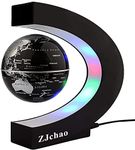 mova globeZJchao Valentines Gifts Levitating Globe,Floating Globe C Shape Floating Globe With LED Lights Magnetic Field Levitation World Map Globe Gravity Educational Gift Home Office