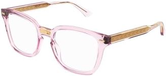 Gucci Vintage Eyeglasses GG0184O 50mm For Men Women - Bundle Ocu-Kit Eyewear Care Packet, Pink, 50-21-145