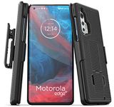 Encased Motorola Edge Plus 2020 Belt Clip Case (DuraClip) Ultra Slim Cover with Holster for Moto Edge+ 2020 (Black)