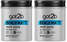 Got2b Beach Matt, Medium Hold, No Stickiness, Matt Texture Hair Paste, 100ml (Pack of 2)