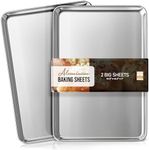 Eatex Aluminum Baking Sheet Set, 2 Pack Cookie Sheet Set, Large Baking Pan Set, Quality Cookie Sheets for Baking Nonstick Set, Baking Pans Set, Steel Baking Sheets for Oven, Big Sheet Pans for Baking