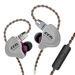 CCA C10 High-Performance in-Ear Monitor,HiFi 1DD 4BA Hybrid Five Drivers in-Ear Earphone,Zinc Alloy Shell+Resin Cavity Wired Earbuds with 0.75mm 2 Pin Gold Plated Detachable Cable(Purple, mic)…