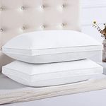 puredown Down Feather Bed Pillows for Sleeping 100% Cotton Cover Soft Pillows Washable Set of 2 Standard Size