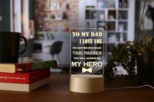 AICA Best Dad Quote LED Lamp (White Base) | Birthday Anniversary Gift for Dad Papa Father in Law