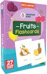 SPARTAN KIDS® Fruits Flash Cards for Kids | 27 Early Learning Flash Cards Easy & Fun Way of Learning 1 Year to 6 Years Babies