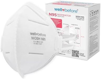 Well Before N95 Mask - NIOSH Approved (White, Pack of 10), Lightweight design, Breathable and comfortable for long periods of wear, N95 Masks For Adults helps filter Pollen and Dust, Universal Fit