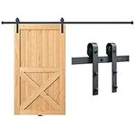 VEVOR 8FT Sliding Barn Door Hardware Kit, 330LBS Loading Heavy Duty Barn Door Track Kit for Single Door, Fit 3.7-4.3FT Wide and 1.3"-1.8" Thick Door Panel, with Smooth & Silent Pulley (J Shape)