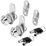 Sissinda Cam Lock RV Storage Locks Keyed Alike, 5/8" Fits on 3/8" Max Door Thickness, RV Locks for Compartment Door, Camper, Trailer, Cabinet Locks with Keys (5/8 Inch 2Pack)