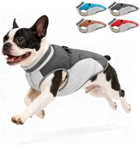 Aokown Dog Winter Coat for Small Dogs, Adjustable Puppy Warm Jackets in Cold Weather, Reflective Pet Fleece Vest with External Attachment Points, Zippered Cold-Weather Dog Winter Clothes, S Black