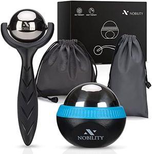 Nobility Massage Ball Roller– Ice Cold and Hot for Deep Tissue and Sore Muscle Relief of Stiffness and Stress, Body, Neck, Back, Foot, Plantar (Black)