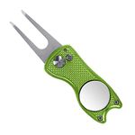 Divot Repair Tool with Golf Ball Marker Club Groove Cleaner Golf Bag On Course Accessories (Lemon Green)