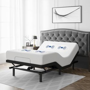 Tami Tami T600 Adjustable Bed Frame Queen Size with Remote & Massage - Electric Beds Bases w/Zero Clearance, Zero Gravity, Dual Side USB, Nightlight, Quiet Motor, Wireless Remote, 5 Min Easy Assembly