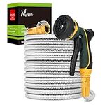 NGreen Stainless Steel Garden Hose - Flexible Metal Water Hose with Nozzle, Puncture, Rust Proof and Corrosion Resistant, Never Kink and High Pressure, Collapsible and Easy to Store (75FT)